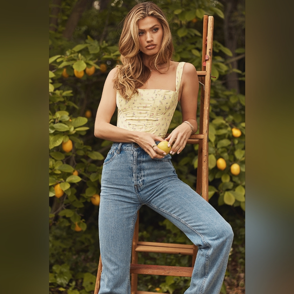 Lemon Floral House of CB 'Poppy'- XS